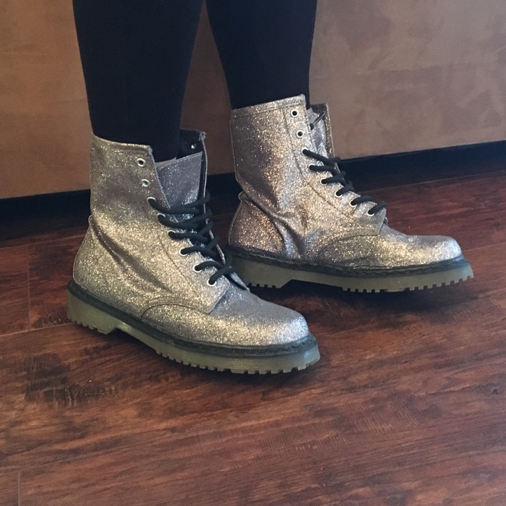 Call It Spring - Glitter Combat Boots✨